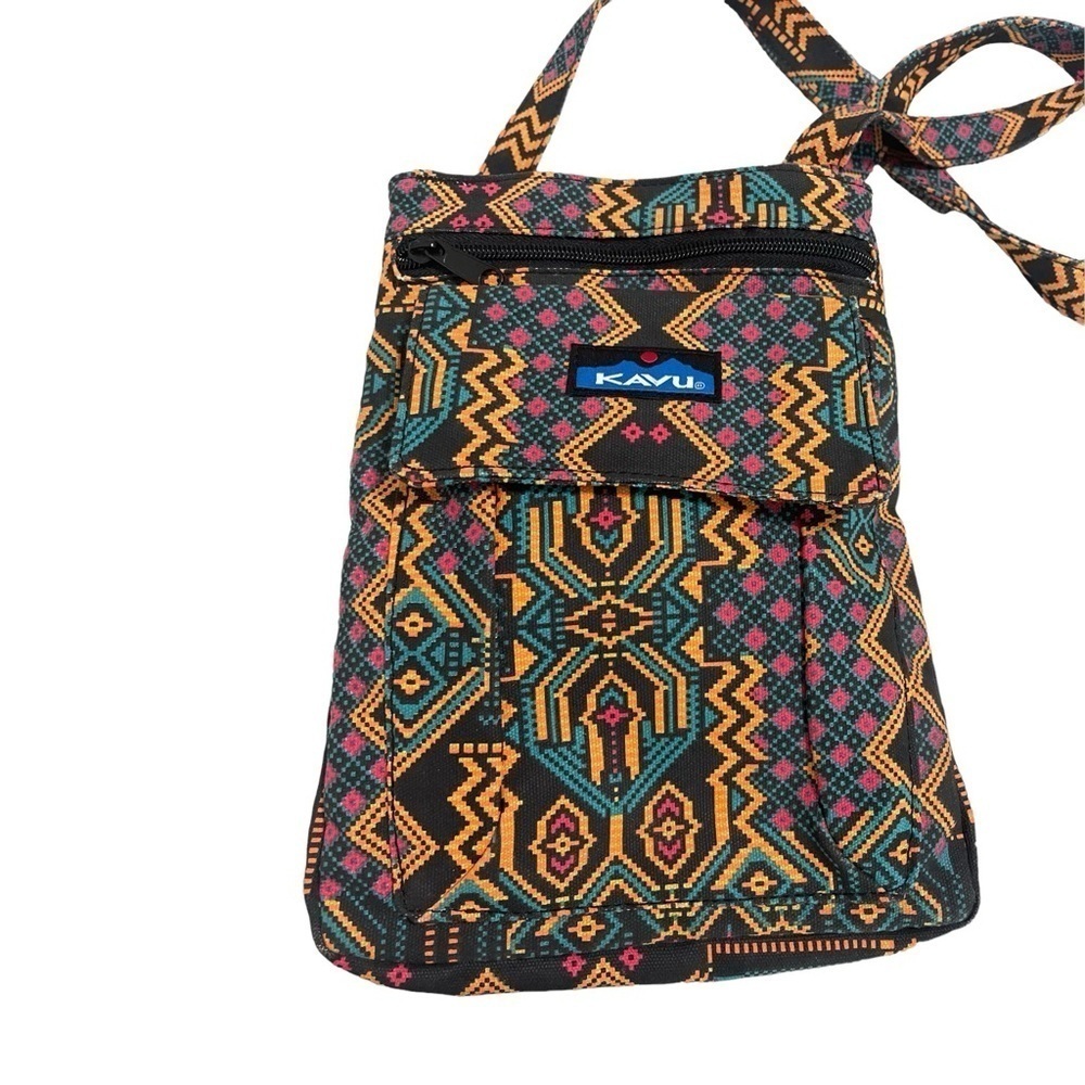 Kavu Keeper 100% Sustainable Cotton Tribal Crossbody Orange Black - Picture 8 of 13